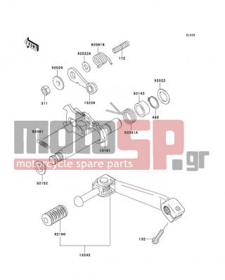 KAWASAKI - CANADA ONLY 2010 - Engine/Transmission - Gear Change Mechanism - 92081-1993 - SPRING,POSITION LEVER