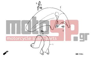 HONDA - XL600V (IT) TransAlp 1998 - Body Parts - FRONT FENDER - 61101-MAW-760 - GUIDE, SPEEDOMETER CABLE