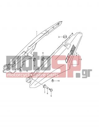 SUZUKI - DL650 (E2) V-Strom 2004 - Body Parts - SEAT TAIL COVER (MODEL K4) - 45502-27G00-YDZ - COVER ASSY, SEAT TAIL LH (SILVER)