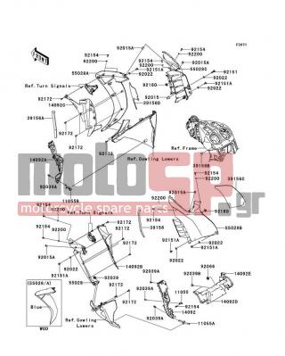 KAWASAKI - CONCOURS™ 14 2010 - Body Parts - Cowling(Center) - 39156-0593 - PAD,SHROUD,RH