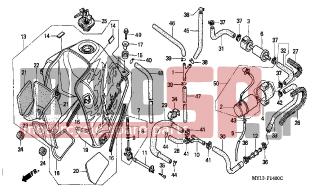 HONDA - XRV750 (ED) Africa Twin 2000 - Body Parts - FUEL TANK/FUEL PUMP - 96300-0804000 - BOLT, FLANGE, 8X40
