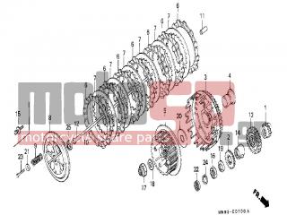 HONDA - NX650 (ED) 1988 - Engine/Transmission - CLUTCH - 22116-MN1-670 - GUIDE, CLUTCH OUTER