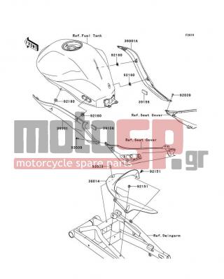 KAWASAKI - ER-6N 2010 - Body Parts - Side Covers/Chain Cover - 92160-1613 - DAMPER