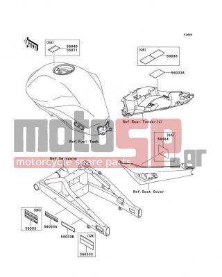 KAWASAKI - ER-6N (EUROPEAN) 2010 - Body Parts - Labels - 56053-0311 - LABEL-SPECIFICATION,TIRE&LOAD