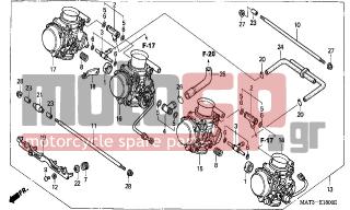 HONDA - CBR1100XX (ED) 1998 - Engine/Transmission - CARBURETOR (ASSY.) - 16083-MAT-000 - BOLT