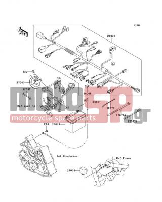 KAWASAKI - FURY 125R 2010 -  - Chassis Electrical Equipment - 26011-0218 - WIRE-LEAD,BATTERY(-)