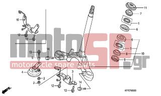 HONDA - CBR125RS (ED) 2006 - Frame - STEERING STEM - 33714-KL3-620 - RUBBER, TAILLIGHT BRACKET