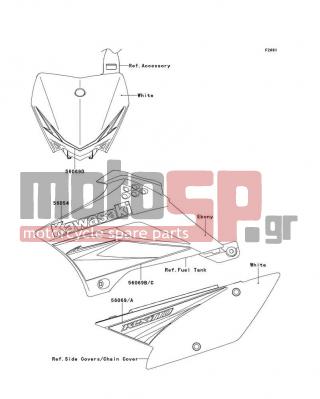 KAWASAKI - KLX®110 2010 - Body Parts - Decals(CAF) - 56069-0217 - PATTERN,SIDE COVER,RH