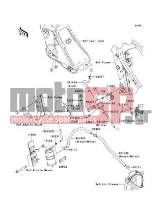 KAWASAKI - KLX®250SF 2010 - Body Parts - Fuel Evaporative System(CA) - 92171-1889 - CLAMP