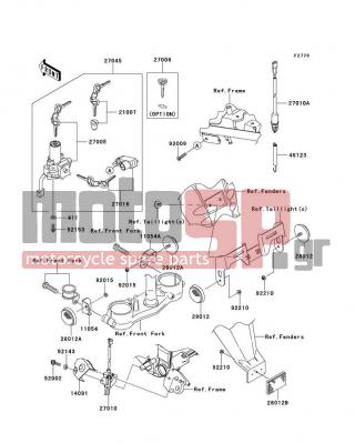 KAWASAKI - KLX®250SF 2010 -  - Ignition Switch - 14091-1553 - COVER,SIDE STAND SWITCH