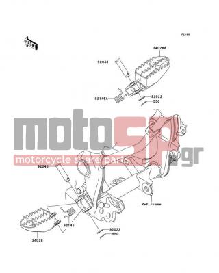 KAWASAKI - KLX140 (CANADA ONLY) 2010 -  - Footrests - 34028-0077-458 - STEP,LH,P.SILVER