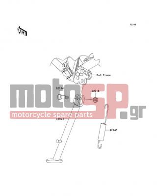 KAWASAKI - KLX140 (CANADA ONLY) 2010 -  - Stand(s) - 34024-0062-458 - STAND-SIDE,P.SILVER