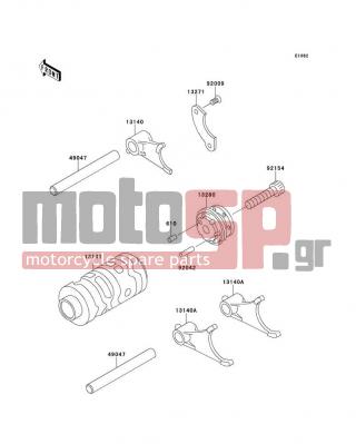KAWASAKI - KX65 (CANADA ONLY) 2010 - Engine/Transmission - Gear Change Drum/Shift Fork(s) - 610A0408 - ROLLER,4X8