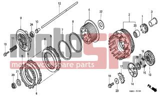 HONDA - VTR1000F (ED) 2002 - Engine/Transmission - CLUTCH - 22116-MBB-000 - GUIDE, CLUTCH OUTER