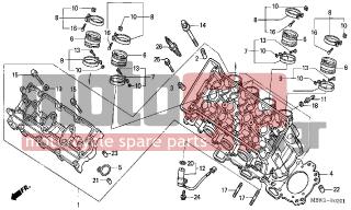 HONDA - CBR600F (ED) 2001 - Κινητήρας/Κιβώτιο Ταχυτήτων - CYLINDER HEAD (2) - 98059-5992U- - PLUG, SPARK (IUH27D)(DENSO)