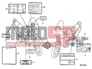 HONDA - XL1000VA (ED)-ABS Varadero 2009 - Body Parts - CAUTION LABELS - 87507-KZ1-600 - LABEL, DRIVE CHAIN