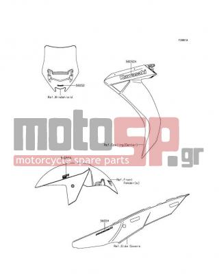 KAWASAKI - CONCOURS®14 ABS 2016 - Body Parts - Decals(Gray)(EGF) - 56054-0593 - MARK,TAIL COVER,CONCOURS14