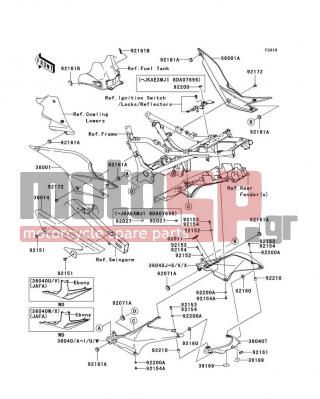 KAWASAKI - NINJA® 250R 2010 - Body Parts - Side Covers/Chain Cover - 92161-0588 - DAMPER