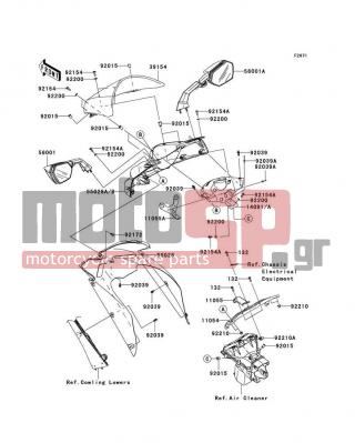 KAWASAKI - NINJA® ZX™-10R 2010 - Body Parts - Cowling - 56001-0102 - MIRROR-ASSY,LH