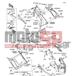 KAWASAKI - NINJA® ZX™-10R 2010 - Body Parts - Cowling Lowers - 11055-0285 - BRACKET