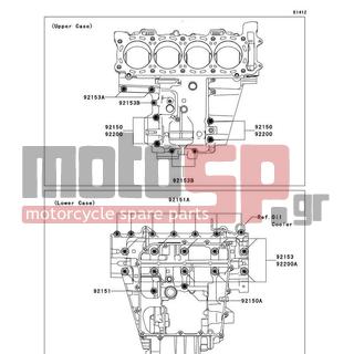 KAWASAKI - NINJA® ZX™-10R 2010 - Engine/Transmission - Crankcase Bolt Pattern - 92150-1162 - BOLT,8X80