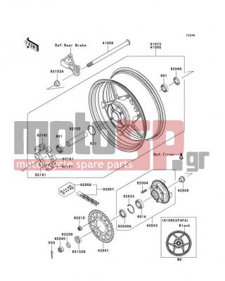 KAWASAKI - NINJA® ZX™-10R 2010 -  - Rear Wheel/Chain - 92152-0206 - COLLAR,RR AXLE,LH,L=18