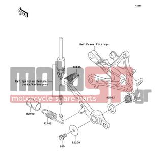 KAWASAKI - NINJA® ZX™-10R 2010 -  - Brake Pedal/Torque Link - 13236-0146 - LEVER-COMP,BRAKE PEDAL