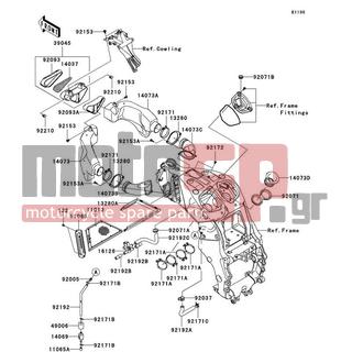 KAWASAKI - NINJA® ZX™-14 2010 - Κινητήρας/Κιβώτιο Ταχυτήτων - Air Cleaner - 14073-0101 - DUCT,RAM-FRAME,LH