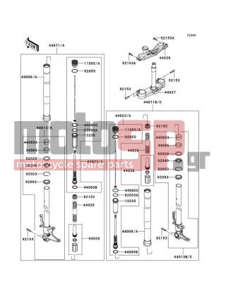 KAWASAKI - NINJA® ZX™-6R 2010 -  - Front Fork - 44013-0142-11G - PIPE-FORK INNER,LH,GRAY