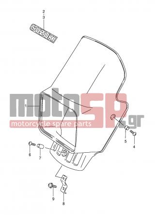 SUZUKI - DR350SE X (E2) 1999 - Body Parts - HEADLAMP COVER (MODEL V/W/X) -  - PLATE, HOUSING 