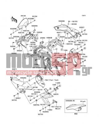 KAWASAKI - VERSYS® 2010 - Body Parts - Cowling - 92210-1352 - NUT,PLATE,6MM