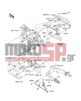KAWASAKI - VULCAN® 1700 VOYAGER® 2010 - Εξωτερικά Μέρη - Side Covers/Chain Cover - 36001-0142-19A - COVER-SIDE,RH,LWR,M.M.S.BLUE