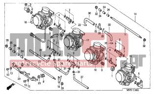 HONDA - CBR600F (ED) 1999 - Κινητήρας/Κιβώτιο Ταχυτήτων - CARBURETOR (ASSY.) - 16121-MBW-601 - PLATE, STAY