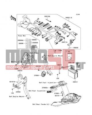 KAWASAKI - Z1000 2010 -  - Chassis Electrical Equipment - 56030-0361 - LABEL,FUSE BOX