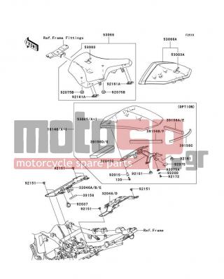 KAWASAKI - Z750 (EUROPEAN) 2010 - Body Parts - Seat - 39156-0423 - PAD,SEAT COVER,LH