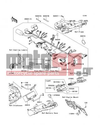 KAWASAKI - Z750 (EUROPEAN) 2010 -  - Chassis Electrical Equipment - 92037-1163 - CLAMP,SPEED,L=58