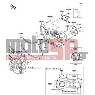KAWASAKI - CANADA ONLY 2009 - Engine/Transmission - Right Engine Cover(s) - 120CC0650 - BOLT-SOCKET,6X50