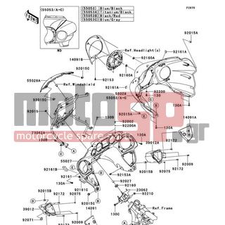 KAWASAKI - CANADA ONLY 2009 - Body Parts - Cowling(A9F-AAF) - 55027-0025-6Z - COWLING-ASSY,UPP,INNER,BLACK