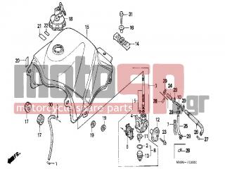 HONDA - XL600V (IT) TransAlp 1990 - Body Parts - FUEL TANK - 95002-02130- - CLIP, TUBE (B12.5)