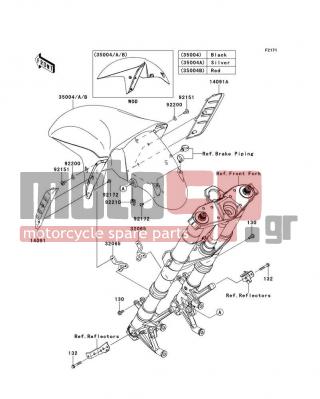 KAWASAKI - CONCOURS 14 ABS 2009 - Εξωτερικά Μέρη - Front Fender(s) - 132BB0635 - BOLT-FLANGED-SMALL,6X35