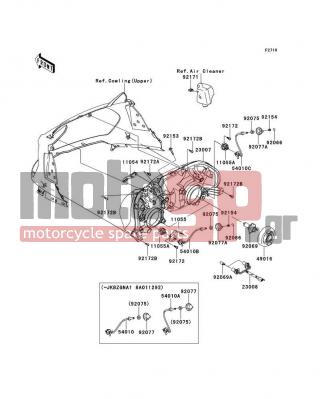 KAWASAKI - CONCOURS 14 ABS 2009 -  - Headlight(s) - 11055-0234 - BRACKET,AIMING CABLE,LH