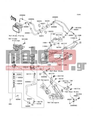 KAWASAKI - CONCOURS 14 ABS 2009 -  - Rear Master Cylinder - 11055-1394 - BRACKET,HOSE JOINT,RR