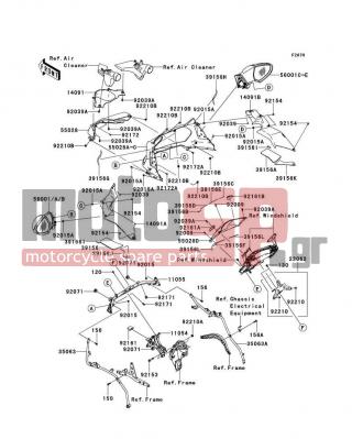 KAWASAKI - CONCOURS™ 14 2009 - Εξωτερικά Μέρη - Cowling(Upper) - 56001-0114-25T - MIRROR-ASSY,RH,C.D.RED