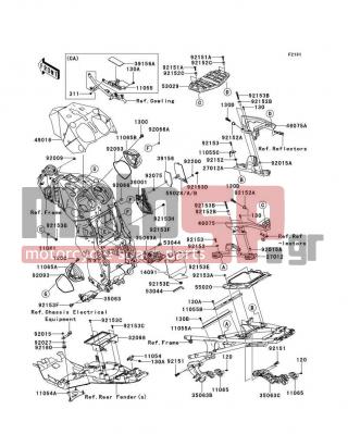KAWASAKI - CONCOURS™ 14 2009 -  - Frame Fittings - 49016-0034 - COVER-SEAL