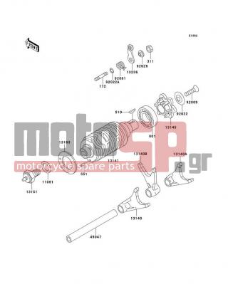 KAWASAKI - ELIMINATOR® 125 2009 - Κινητήρας/Κιβώτιο Ταχυτήτων - Gear Change Drum/Shift Fork(s) - 172G0612 - BOLT-STUD,6X12