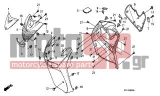 HONDA - SH125 (ED) 2009 - Body Parts - FRONT COVER - 81162-KTF-980ZE - GARNISH, L. INNER *R302M*