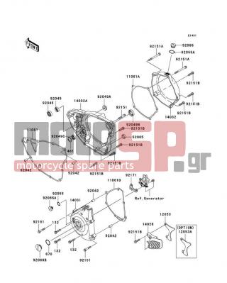 KAWASAKI - KX™250F 2009 - Engine/Transmission - Engine Cover(s) - 14032-0120 - COVER-CLUTCH,OUTER
