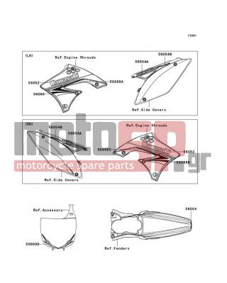 KAWASAKI - KX™450F 2009 - Body Parts - Decals(Green)(E9F) - 56054-0317 - MARK,SIDE COVER,KX450F