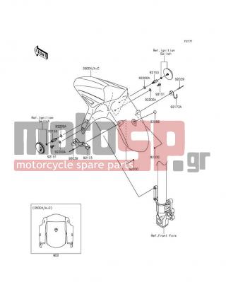 KAWASAKI - VERSYS® 650 ABS 2016 - Body Parts - Front Fender(s) - 92173-1286 - CLAMP,FENDER,LH