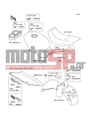 KAWASAKI - NINJA® 500R 2009 - Body Parts - Labels